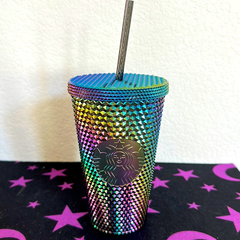 🌟 STARBUCKS STUDDED BLING BLACK FALL HALLOWEEN HOLIDAY STRAW COLD CUP